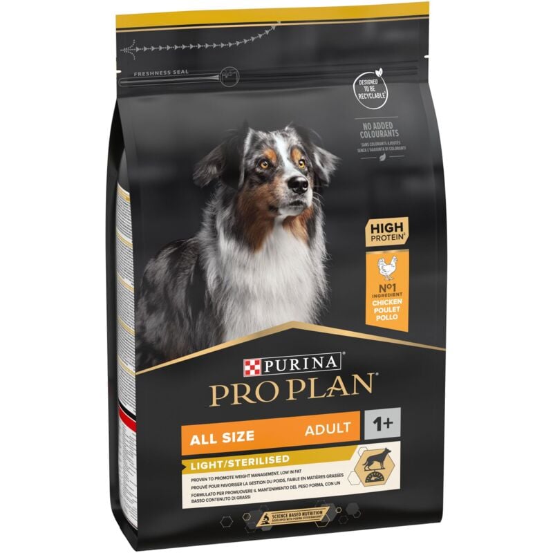 Purina - Croquettes Pro Plan Adulte All Size Light Sterilised : 3 kg