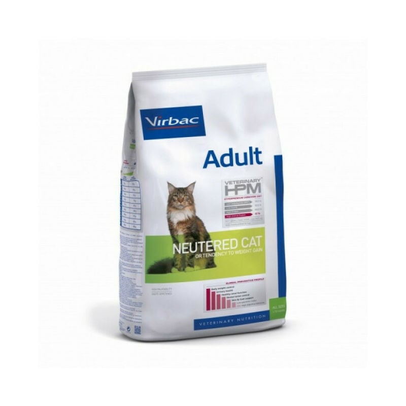 Croquettes Virbac Hpm Neutered Adulte Pour Chat Sac 12 Kg