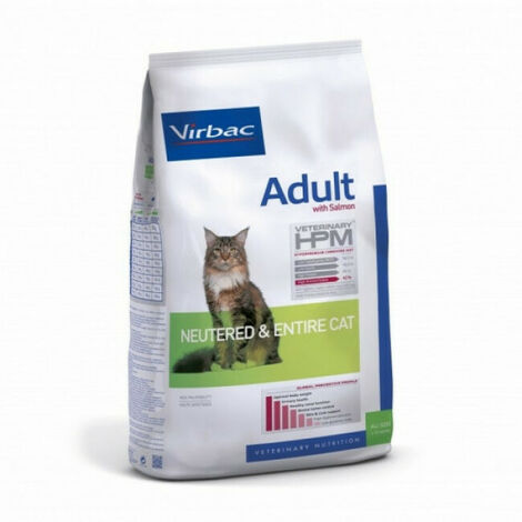 VIRBAC Veterinary - Croquette HPM pour chat Adult Neutered - Saumon 1.5kg