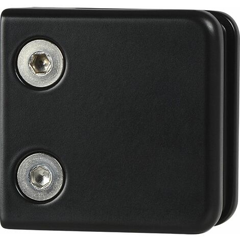 CROSO Glasklemmbeschlag für Vierkantrohr,eckig 53x53x29mm, schwarz matt RAL9005