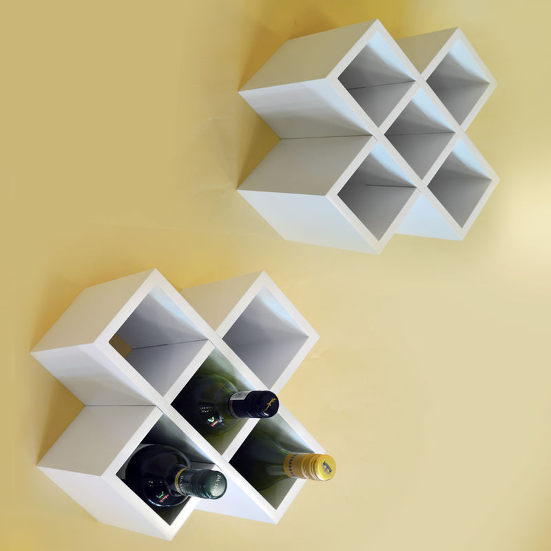 Cross 6 Bottle Wall Mounted Free Standing Wine Storage Rack