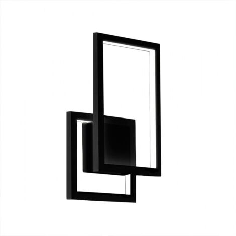 CROSS Applique in alluminio verniciato nero 2 riquadri LED 20W 1500LM 3000K - CCT 3000K 4000K 6000K