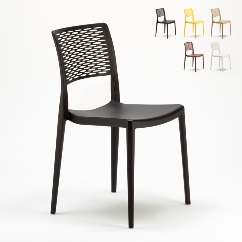 Ahd Amazing Home Design - Chaise de cuisine salle à manger bar et jardin en polypropylène empilable et légère Cross Couleur: Noir