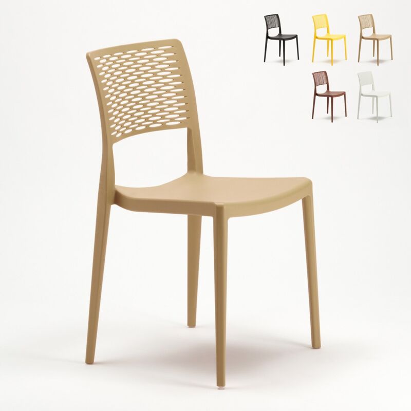 Ahd Amazing Home Design - Chaise de cuisine salle à manger bar et jardin en polypropylène empilable et légère Cross Couleur: Beige