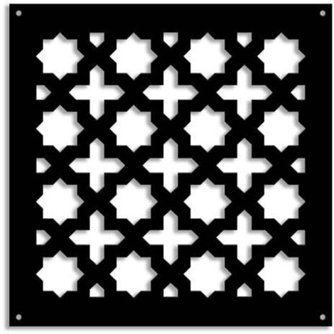 CROSS - Pannello in PVC traforato - Parasole - Colore: nero - Misura: 48x48 cm