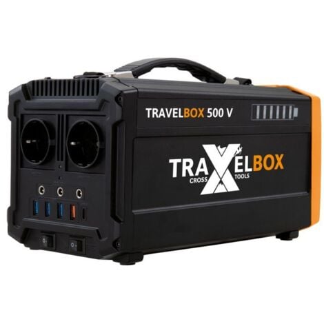 CROSS TOOLS Powerstation 500W - Générateur solaire portable 555Wh, à charge rapide, robuste, TRAVELBOX 500V, 68051