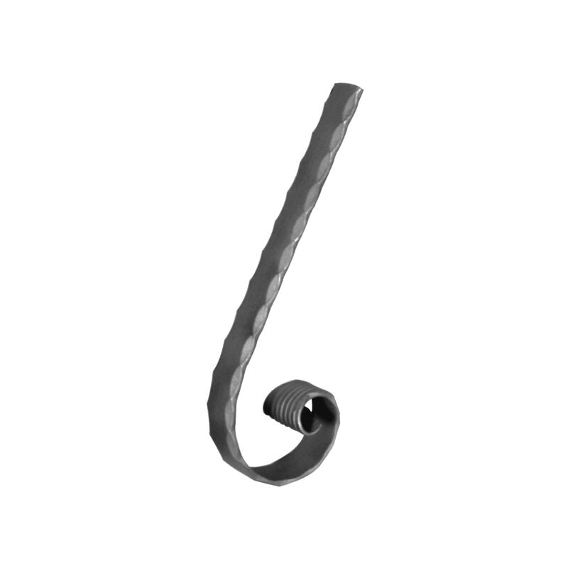 Deco Fer Forge - Crosse de main courante pleine martelée -Hauteur 130mm largeur 40mm épaisseur 8mm - Fer forgé - à souder