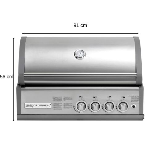 Crossray Heatstrip 50 MB Gasgrill Einbau 4 Brenner Grill Gas Garten Gartenkamin Kamin