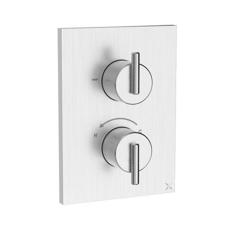 Crosswater 3ONE6 Mitigeur douche encastrable - thermostatique - 2 voies - avec partie encastrable - Inox