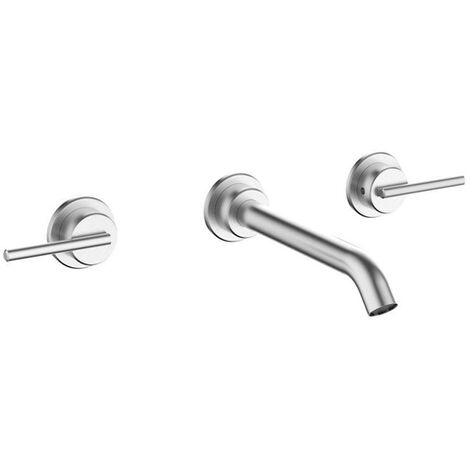 Crosswater 3ONE6 Mitigeur lavabo - encastrable - 3 trous - Inox