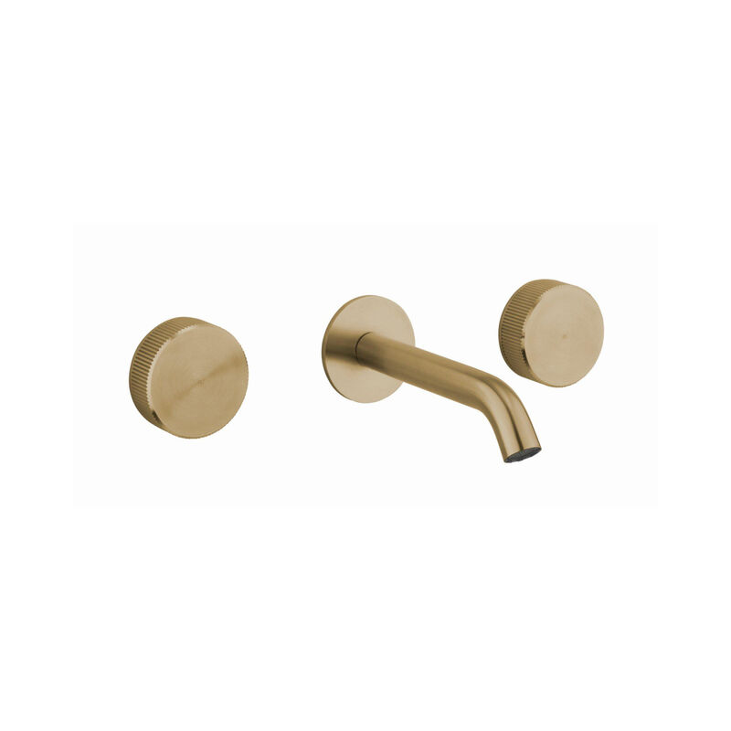 Crosswater - 3ONE6 Mitigeur lavabo encastrable - bec courbé 18cm - Laiton brossé