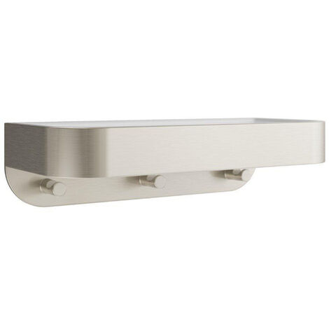 Crosswater ACCESSORY Etagère de douche - mural - insert blanc - Inox brossé
