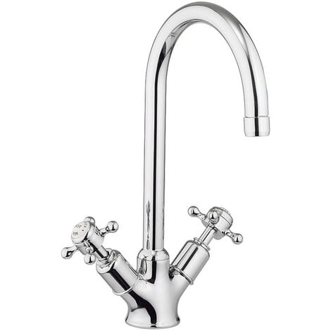 Crosswater Belgravia Mitigeur de cuisine poignée croix chrome - chrome