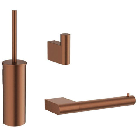 Crosswater MPRO Ensemble accessoires wc - brosse toilette et support - crochet serviette - porte papier - Bronze brossé