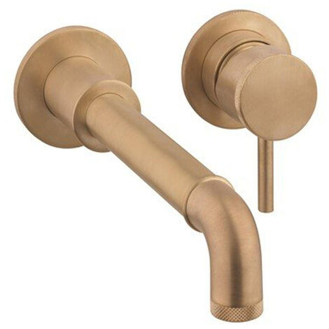 Crosswater MPRO INDUSTRIAL Robinet de lavabo 2 trous - sans vidange - Bec 20 cm - laiton brossé living colours