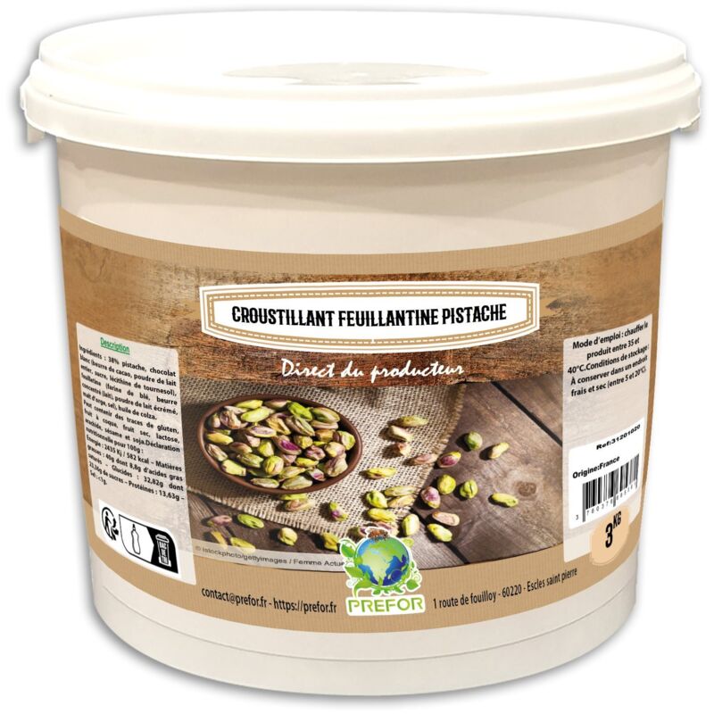 Prefor - Croustillant feuillantine pistache seau 3kg