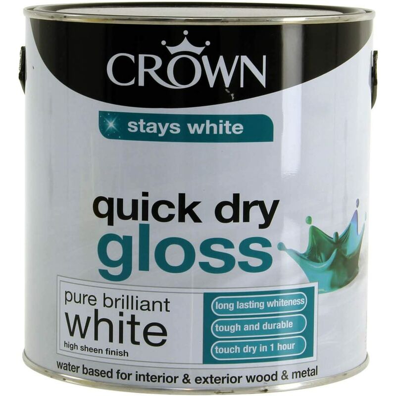 2.5L - Quick Dry Gloss Pure Brilliant White - Crown
