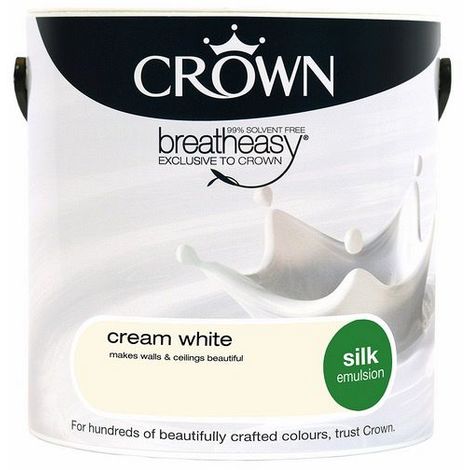 Crown Cream White 2 5l Silk Emulsion