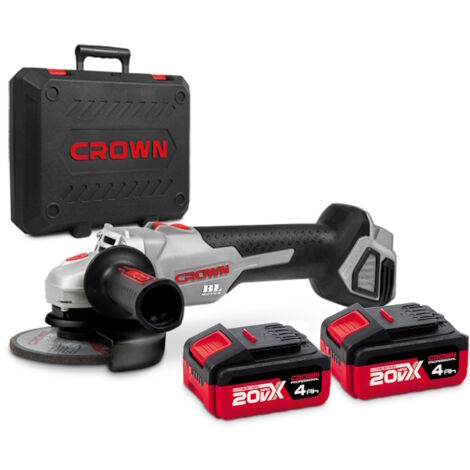 CROWN CT23001-125HX BMC Smerigliatrice 125 mm 20V 2 batterie 4 Ah