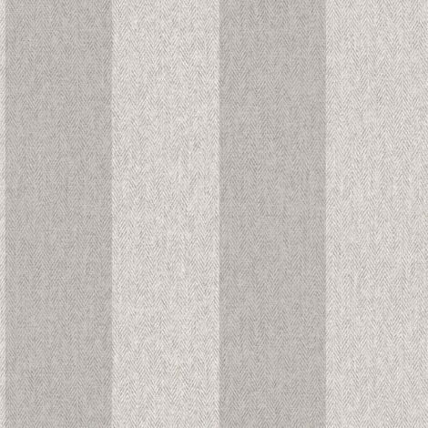 Crown Harris Tweed Herringbone Stripe Soft Grey Wallpaper Luxury Fabric Effect