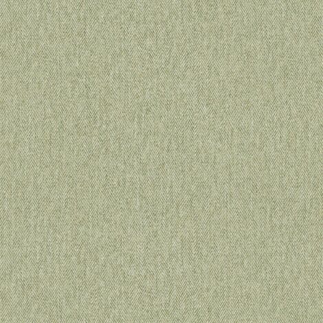 Crown Harris Tweed Herringbone Texture Green Wallpaper Luxury Fabric Effect