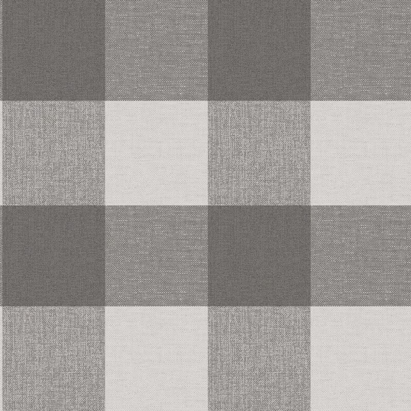 Country Check Charcoal Tartan Plaid Wallpaper Silver Glitter Shimmer Crown