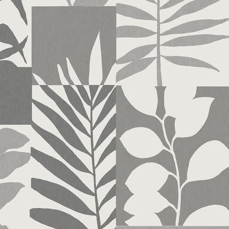Crown Wallpaper Alexis Leaf Silver M1383
