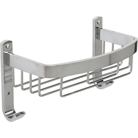 Croydex Aluminium Large Curved Shower Basket Bathroom Storage Organiser