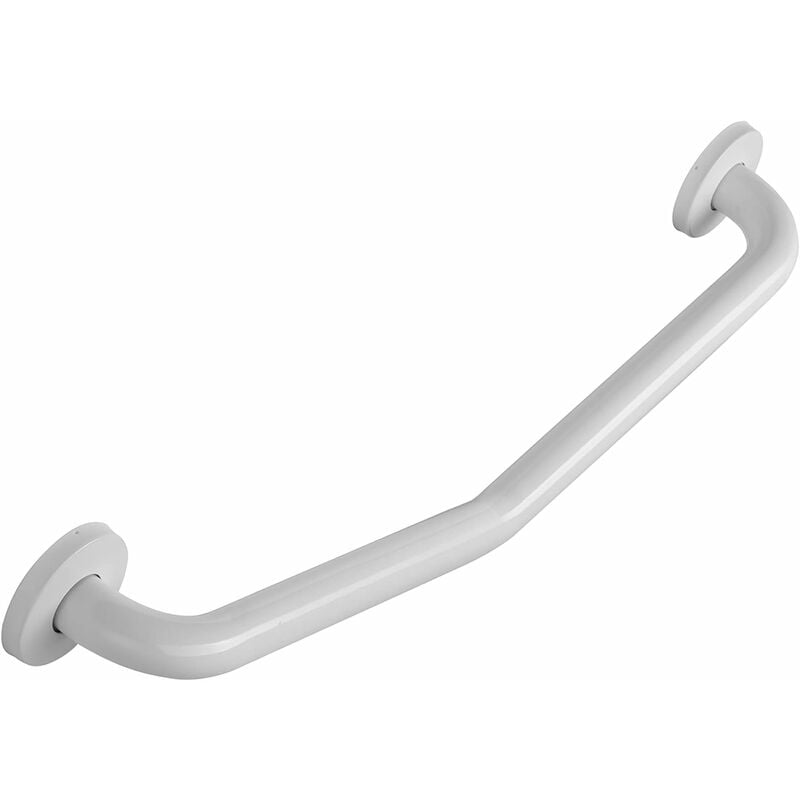 Croydex - Angled Stainless Steel Safety Grab Bar Rail, White