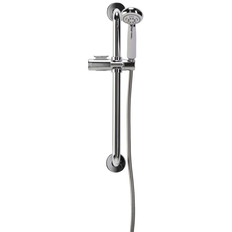 Easy Use Large Lever Shower Head Grab Rail Big Button Slider Shower Set - Croydex