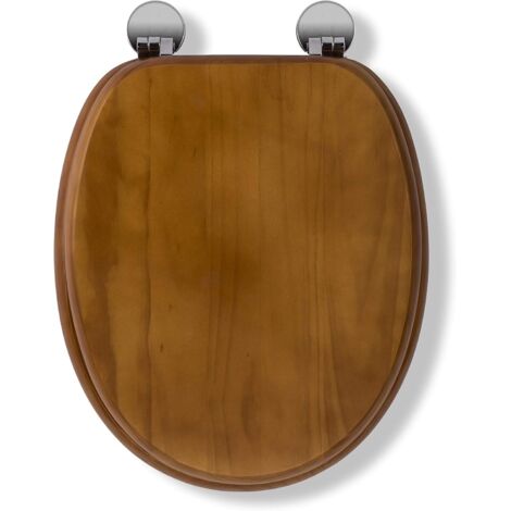 Croydex Antique Pine Effect Toilet Seat with Flexi-Fix - Davos