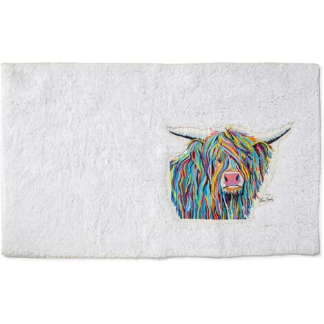 Croydex Art by Steven Brown Angus McCoo Bath Rug, 100% Cotton, Anti-Slip Backing