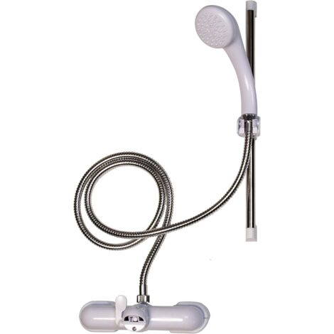 Croydex Bath Tap Shower Attachment Mixer Set, 1.5m Hose Length - White or Chrome