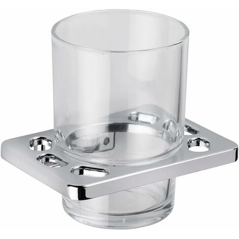 Croydex Bathroom Tumbler with Chrome Holder for Sink - Sutton