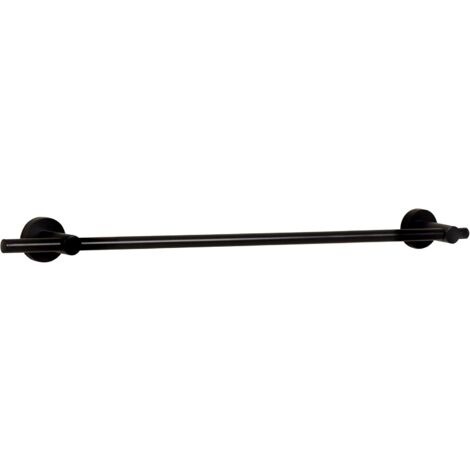 Croydex Black Bathroom Towel Holder Bar, Flexi-Fix, Matt Black - Epsom