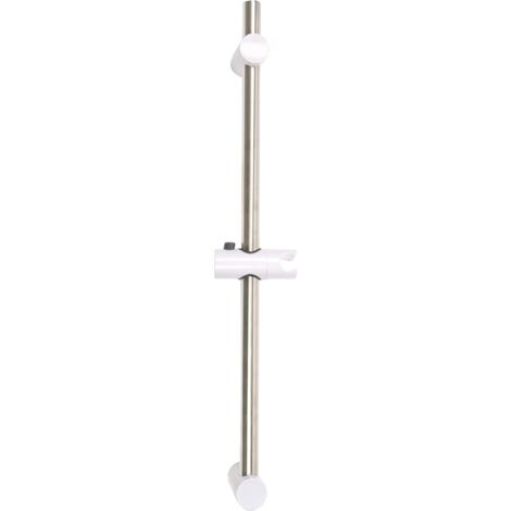 Croydex Chrome and White Shower Riser Rail, Slider Shower Head Holder - Amalfi