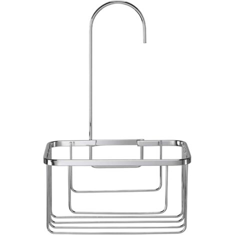 Croydex Chrome Shower Riser Rail Hook Over Caddy Basket, 5 Year Rust Guarantee