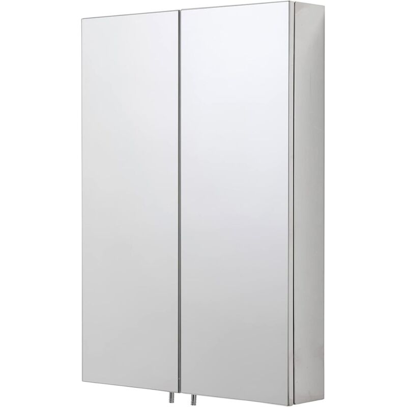Colorado Bathroom Mirror Cabinet Double Door Stainless - Croydex