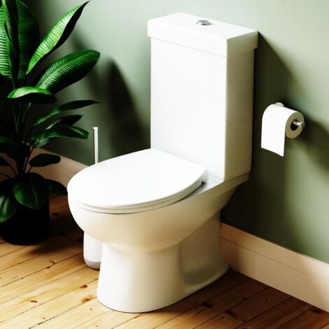 Croydex Coniston Toilet Seat - Eco-Friendly Recycled Plastic, Anti-Bacterial, Adjustable Hinges, Bright White, Soft Close Toilet Seat with Quick Release