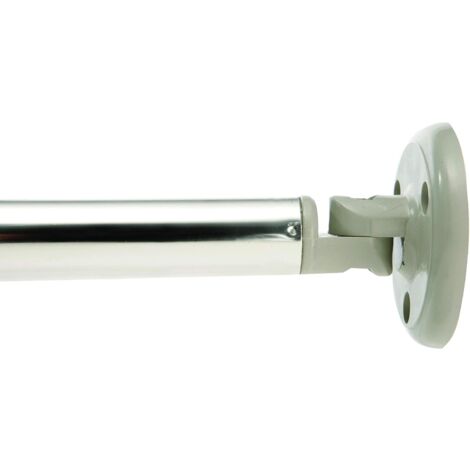 Croydex Curved Shower Curtain Rod, Grey Brackets, Extendable 115-183cm