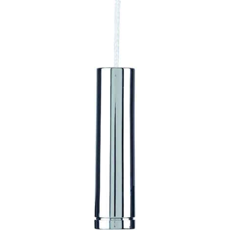 Croydex Cylindrical Chrome Bathroom Light Pull Cord Handle, 1m Long Cord