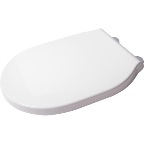 Croydex D-Shaped Soft Close Toilet Seat, White with Flexi-Fix and Quick Release