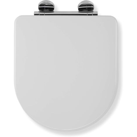 Croydex D-Shaped Soft Close Toilet Seat with Flexi-Fix Adhesive Hinges - Garda