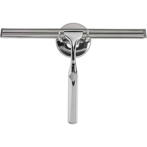 Croydex Deluxe Squeegee with Suction Cup Wall Mount, Shower Screen Cleaner