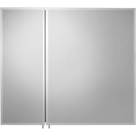 Croydex Double Door Aluminium Bathroom Cabinet, Hang 'n' Lock™  66x76cm - Halton