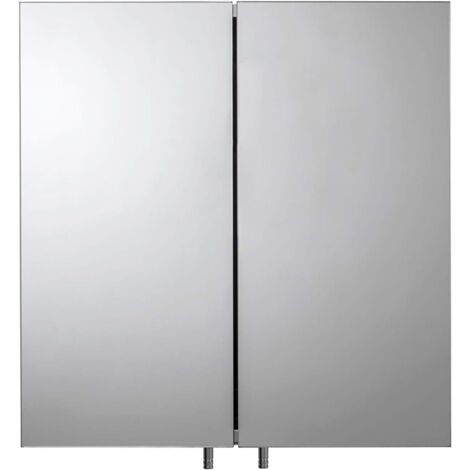 Croydex Double Door Bathroom Cabinet, Stainless Steel, 44 x 43cm - Avon