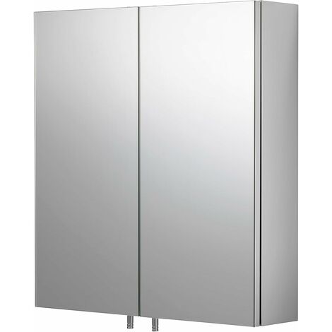 Croydex Double Door Bathroom Cabinet, Stainless Steel, 52 x 45cm - Cullen