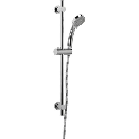 Croydex Essentials 3 Function Shower Set, Riser Rail, Hose & Handset, Chrome
