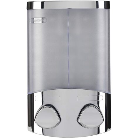 Croydex Euro Soap Dispenser Duo Chrome, Easy To Install Wall Mounted Pump Dispenser