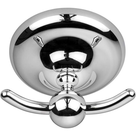 Croydex Flexi-Fix Chrome Double Robe & Towel Hook - Grosvenor